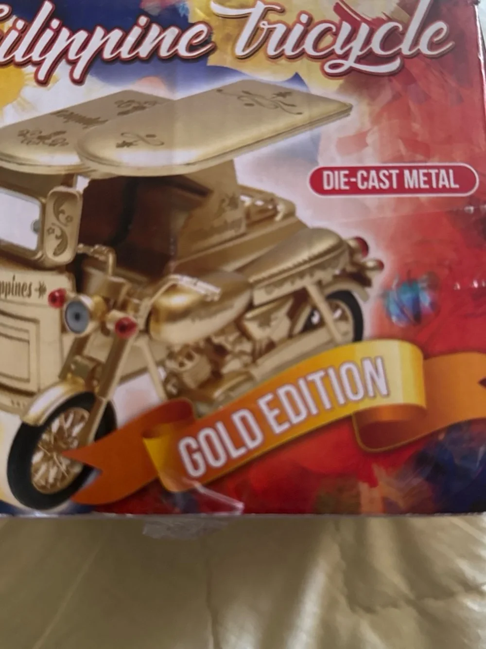 Gold Philippine Tricycle Die-Cast Toy - Gold Edition